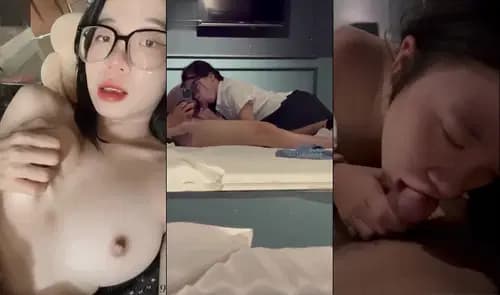 Bé nữ sinh kính cận vú to bú mút miệt mài trong bộ đồng phục trường