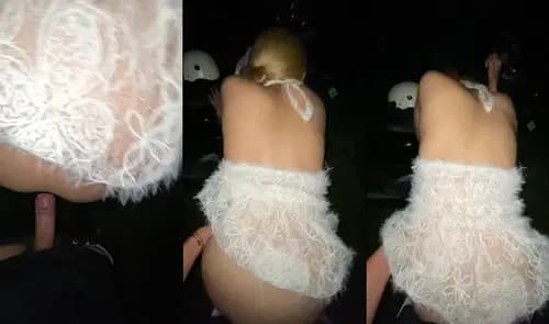 Em gái 2k5 mặc đầm đi dự tiệc mà nứng quá dừng xe chịch giữa đường