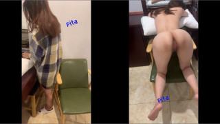 Em sinh viên năm nhất bướm hồng quỳ gối ngoan ngoãn bú mút