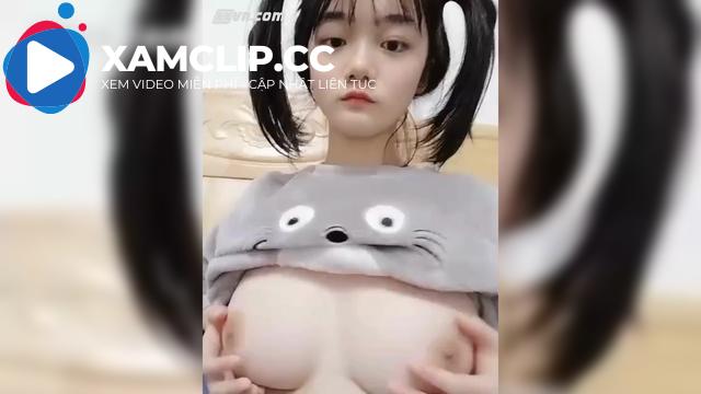 Áo totoro kéo cao bóp vú